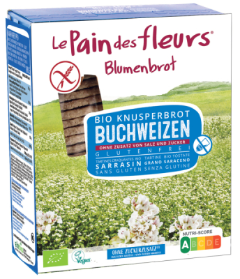 Blumenbrot - Le Pain des Fleurs Bio Knusperbrot Buchweizen ohne Zusatz von Salz un