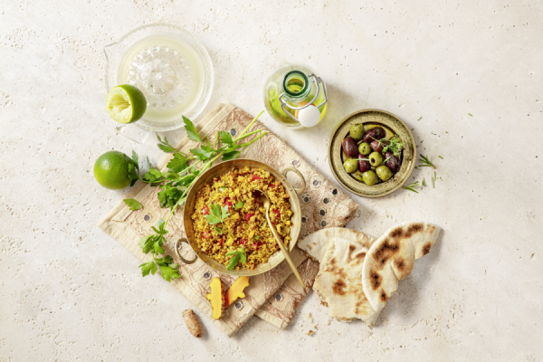 bio-verde Couscous-Salat mit Linsen & Lauch