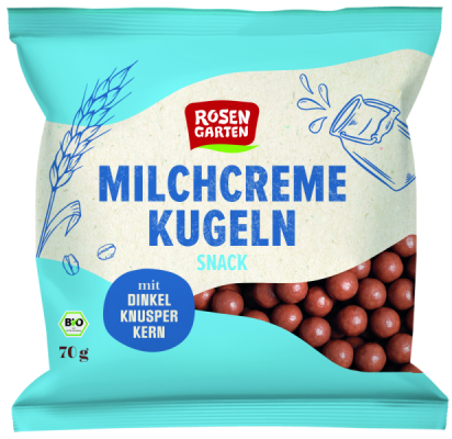 Rosengarten Milchcreme-Kugeln mit Dinkel-Knusper-Kern