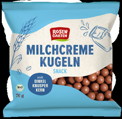 Rosengarten Milchcreme-Kugeln mit Dinkel-Knusper-Kern