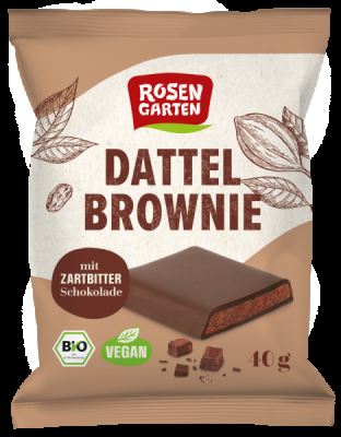 Rosengarten Zartbitter Dattel Brownie