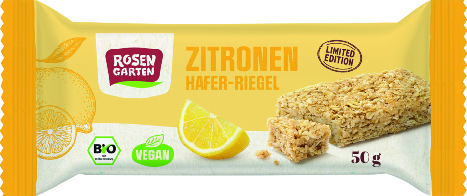Rosengarten Zitronen Haferriegel