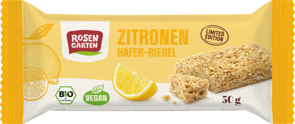 Rosengarten Zitronen Haferriegel
