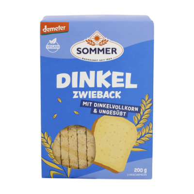 SOMMER Demeter Dinkel-Zwieback, ungesüßt, vegan