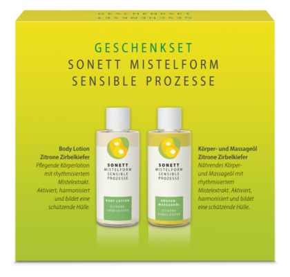 SONETT MISTELFORM. SENSIBLE PROZESSE Mistelform Geschenkset Zitrone-Zirbelkiefer