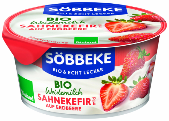 Söbbeke Bio Weidemilch Sahnekefir Erdbeere 150g