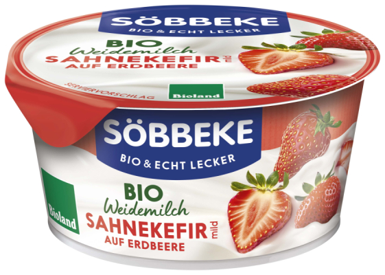 Söbbeke Bio Weidemilch Sahnekefir Erdbeere 150g
