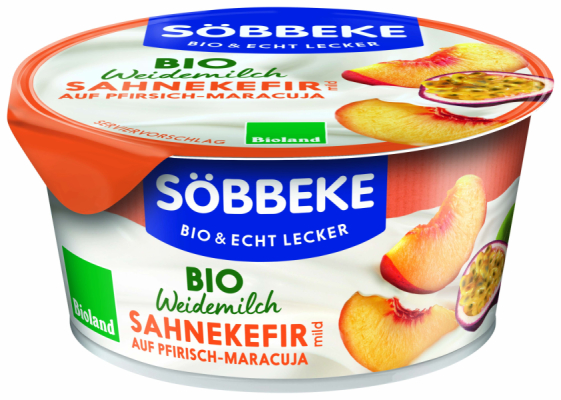 Söbbeke Bio Weidemilch Sahnekefir Pfirsich-Maracuja 150g