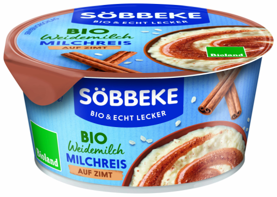 Söbbeke Bio Weidemilch Milchreis auf Zimt