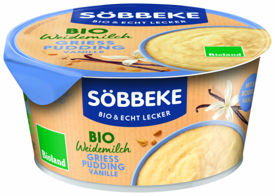 Söbbeke Bio Weidemilch Grießpudding Vanille