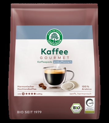 LEBENSBAUM Kaffee Gourmet, Kaffeepads, entkoffeiniert
