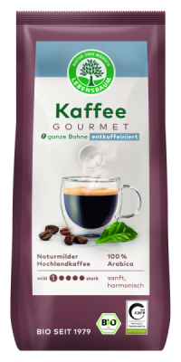 LEBENSBAUM Kaffee Gourmet, ganze Bohne, entkoffeiniert