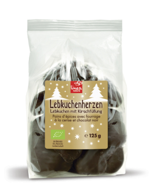 Linea Natura Lebkuchenherzen, gefüllt (Kirsche)