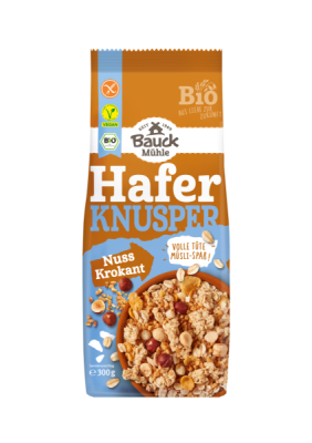Bauck Mühle Hafer Knusper Müsli Nuss Krokant Bio gf