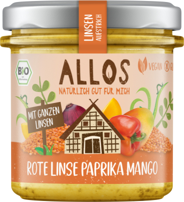 Allos Linsen Aufstrich Rote Linse Paprika Mango