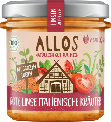 Allos Linsen Aufstrich Rote Linse Italienische Kräuter
