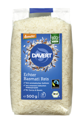 Davert demeter Echter Basmati Reis weiß Fairtrade 500g