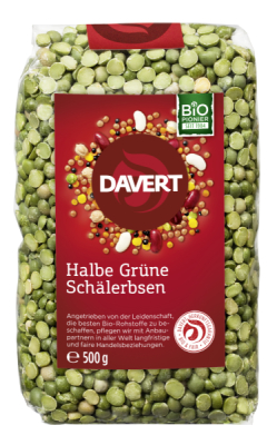 Davert Halbe Grüne Schälerbsen 500g