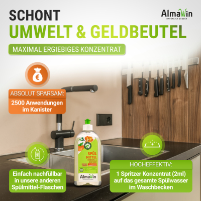AlmaWin Spülmittel Sanddorn & Mandarine