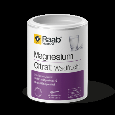 Raab Vitalfood Magnesiumcitrat Waldfrucht Pulver