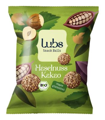 Lubs Snack Balls Haselnuss Kakao, bio