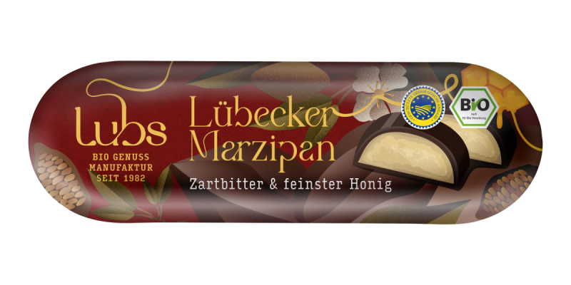 Lubs Lübecker Marzipanbrot mit Honig - ZB-Schoko, Bio