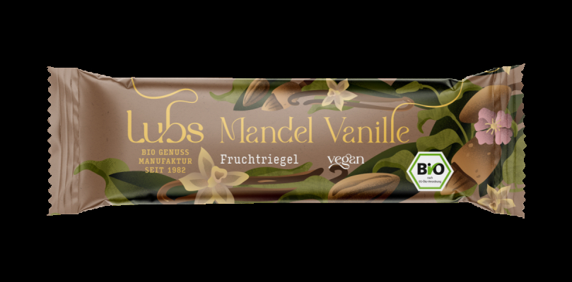 Lubs Mandel Vanille Fruchtriegel, Bio