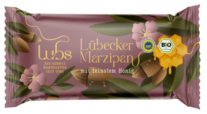 Lubs Lübecker Honig-Marzipan pur, Bio