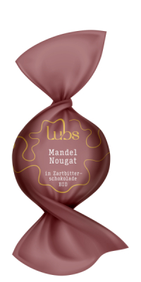 Lubs Confiseriekugeln Mandelnoug. Zartbitterschoko, Bio
