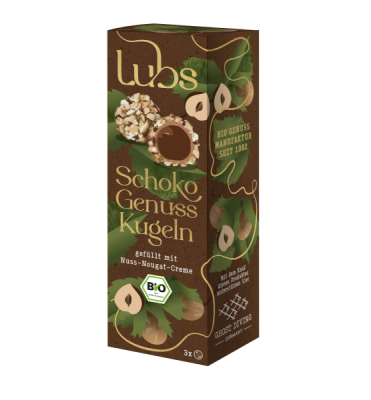 Lubs Schoko Genuss Kugel gef. mit Nuss-Nougat-Creme,Bio