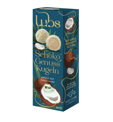 Lubs Schoko Genuss Kugeln mit Kokos-Creme, Bio