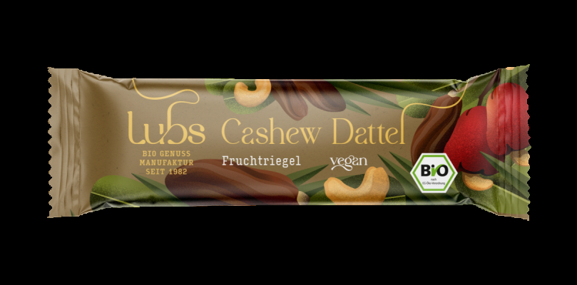 Lubs Cashew Dattel Fruchtriegel, Bio
