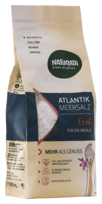 NATURATA Atlantik Meersalz, grob für die Mühle