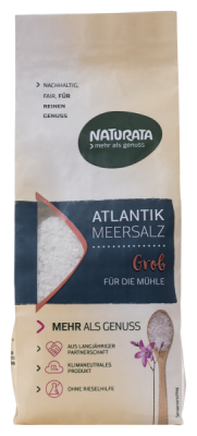 NATURATA Atlantik Meersalz, grob für die Mühle