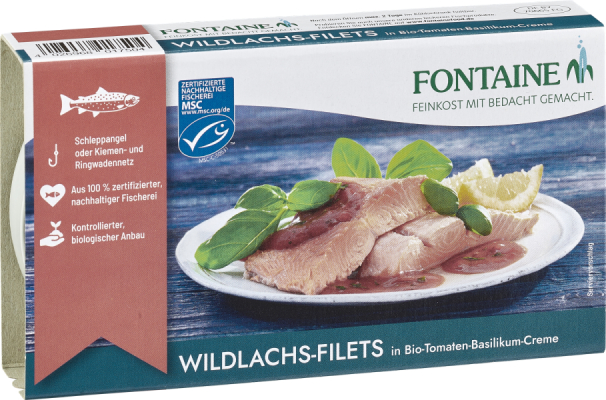 Fontaine Wildlachs-Filet in Bio-Tomaten-Basilikum-Creme