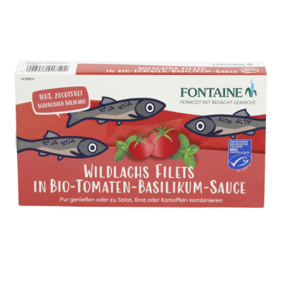 Fontaine Wildlachs-Filet in Bio-Tomaten-Basilikum-Creme