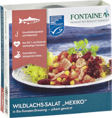 Fontaine Wildlachs-Salat Mexiko in Bio-Tomatendressing –