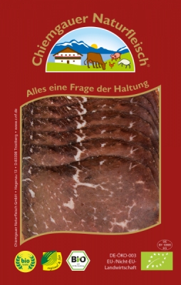 Chiemgauer Naturfleisch Rinderschinken BündnerArt, 60 gr Packung