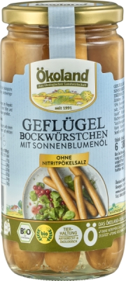ÖKOLAND Geflügel Bockwürstchen im Glas