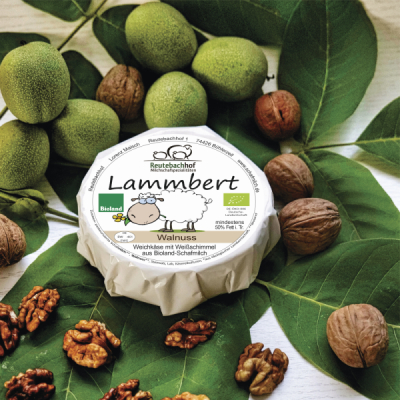 Reutebachhof Bio-Schafmilch-Weichkäse mit Walnuss, Lammbert