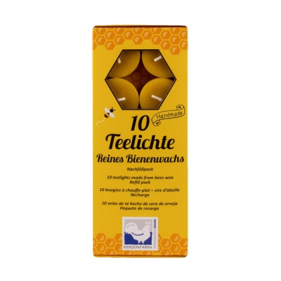 Kerzenfarm Hahn Bienenwachsteelichter ohne Aluhülle, 10 St Schachtel