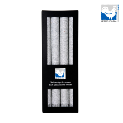 Kerzenfarm Hahn Stearin-Stabkerzen grau, 4 St Packung