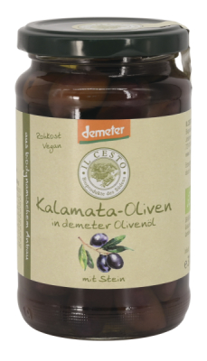 Il Cesto demeter Griech. Kalamata-Oliven in Olivenöl natur