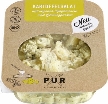 Kartoffel Salat mit Gurke in veganer Senfmarinade