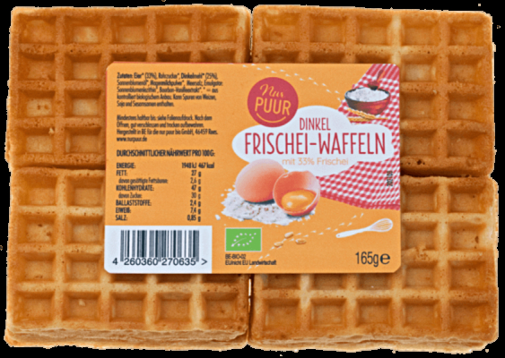 Nur Puur Dinkel Frischei-Waffeln