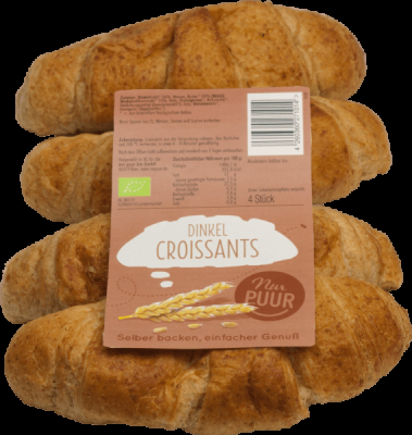 Nur Puur Dinkel Croissant, 4 Stück