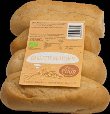 Nur Puur Baguette Brötchen, 4 Stück