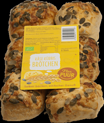 Nur Puur Käse Kürbis Brötchen, 6 Stück