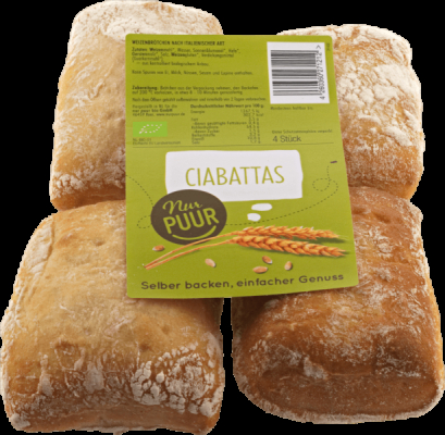 Nur Puur Ciabattas, 4 Stück