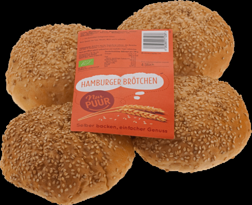 Nur Puur Hamburger Brötchen, 4 Stück